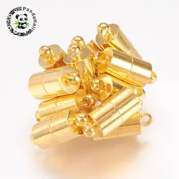 

Brass Magnetic Clasps, Nickel Free, Column, Golden, 16x6mm, Hole: 1.5mm