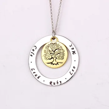

Family Tree Necklace AliExpress Best Selling Handmade Long Necklace Jewelry Wedding Gift Custom Made Any Name YP2751