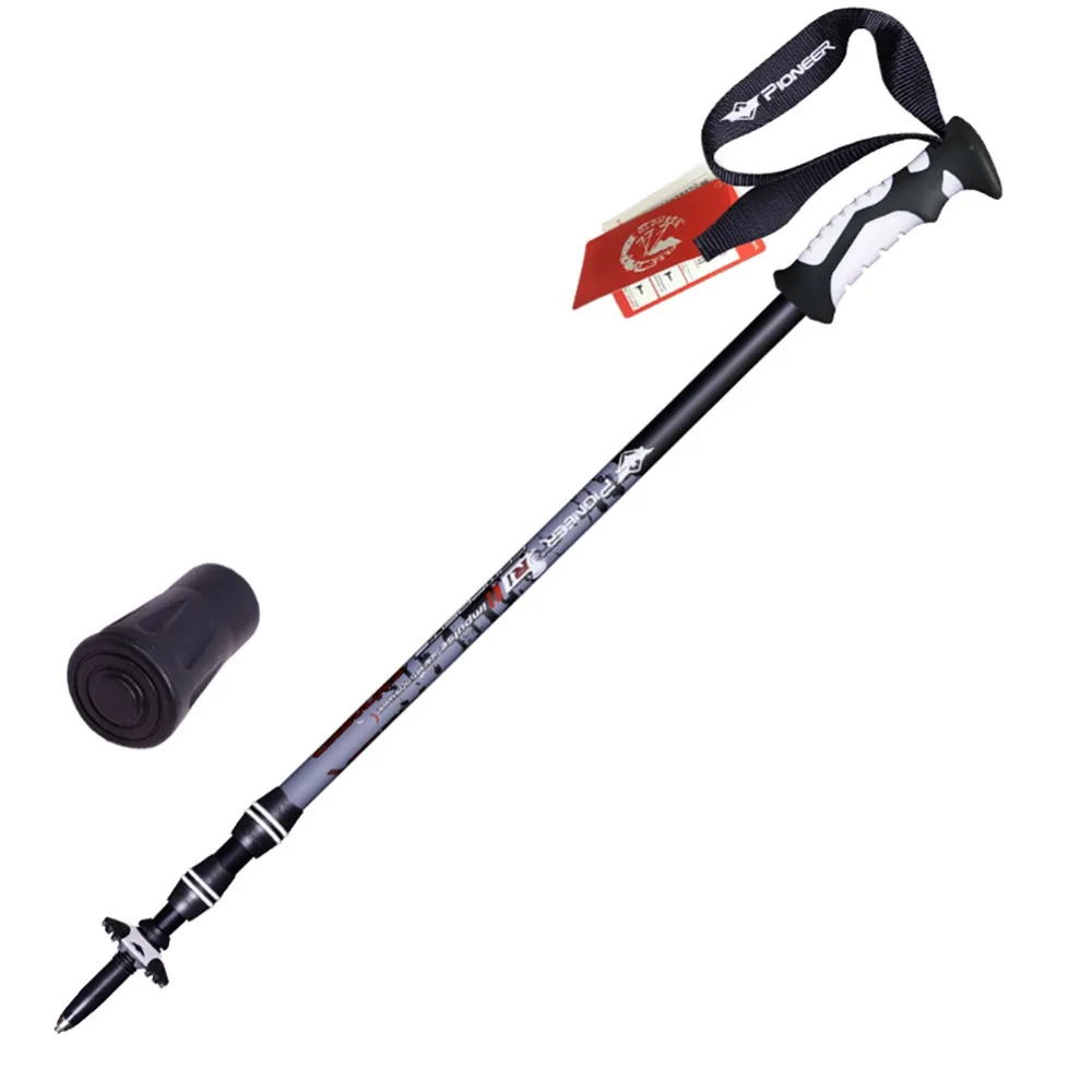 

1 Piece Telescopic Alpenstock Hiking Carbon Fiber Climbing Cane Ultra-light Trekking Pioneer Ski Pole Walking Stick Top Quality