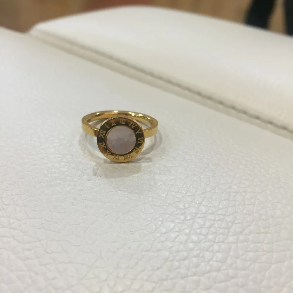 

Golden Plated Jewelry with Arabic Numeral Stainless Steel Ring for women/girl gift anniversary wedding