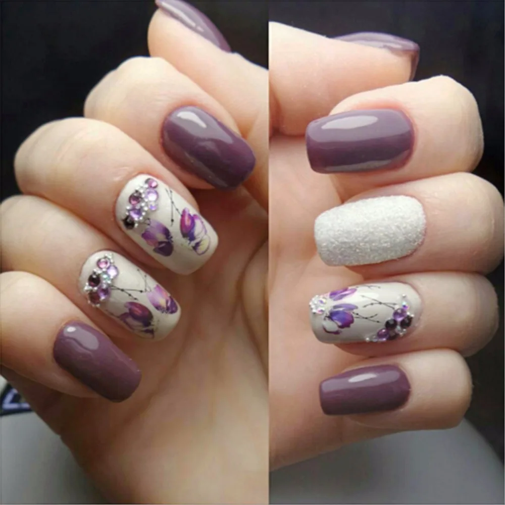 

3PCS Water Transfer Nail Art Sticker Flowers Butterfly Design Nails Wraps Tip