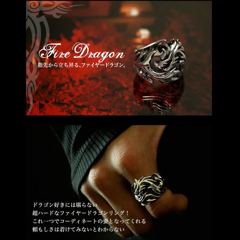 Beier new store Fashion Jewelry Stainless Steel Solid Inside Dragon Rings Men biker ring USA UK Brazil LLBR8-024R