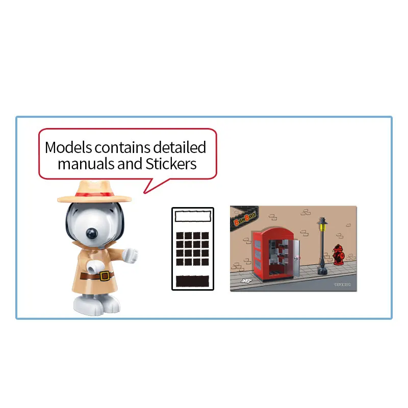 BanBao 7528 IP Snoopy арахис телефонная будка строительные блоки игрушки для детей обучающая Модель Кирпичи совместимый бренд