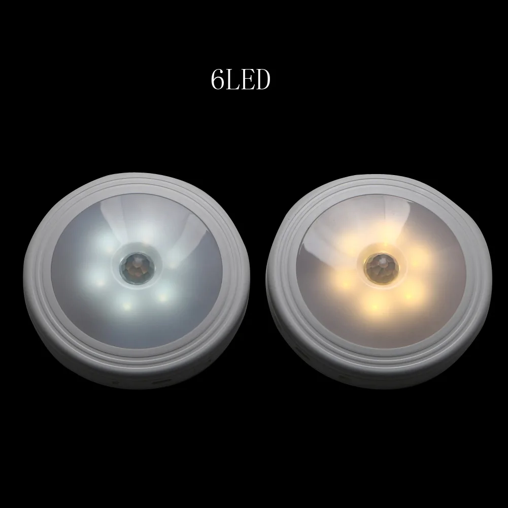 

New 6 LED USB Rechargeable Auto On/Off PIR Body Infrared Sensor Light Control Nightlight Lamp Cabinet Night Light
