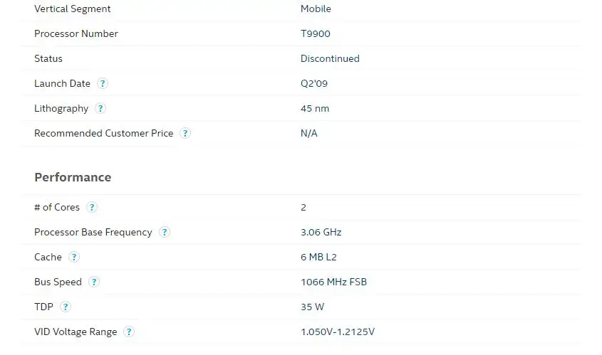 Original lntel Core 2 Duo T9900 CPU (6M Cache, 3.06 GHz, 1066 MHz FSB , Dual-Core)  Laptop processor free shipping cpu computer