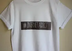 Новое прибытие "Интернет Addict" унисекс футболки модные мужские и женские короткий рукав футболки женские футболки топы, футболки S-XXXL