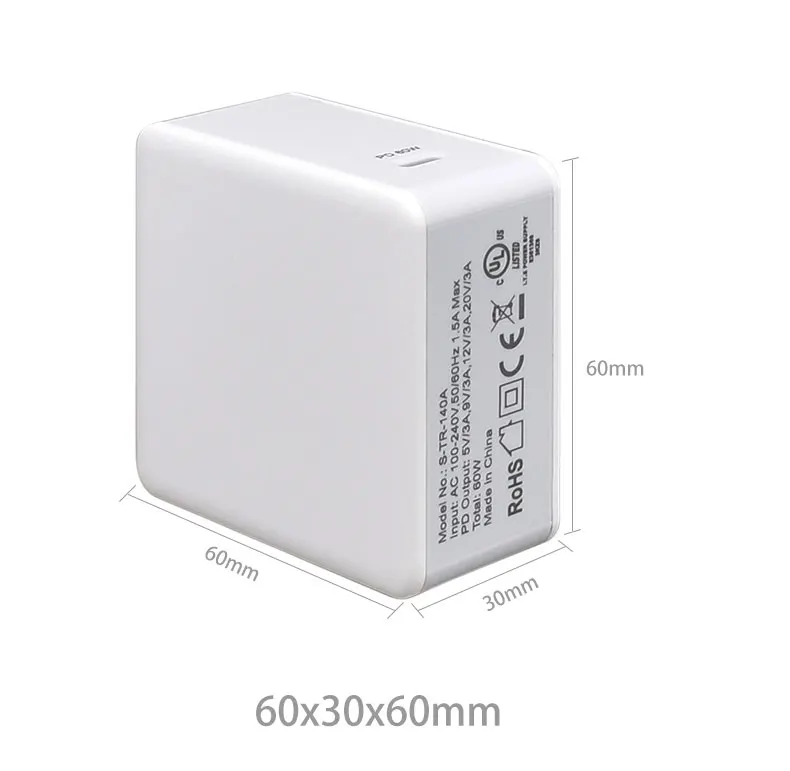 YOJOCK usb type-C PD зарядное устройство 60 Вт питания портативное настенное зарядное устройство адаптер для iPhone X/8 Plus/8, Macbook, nintendo Switch
