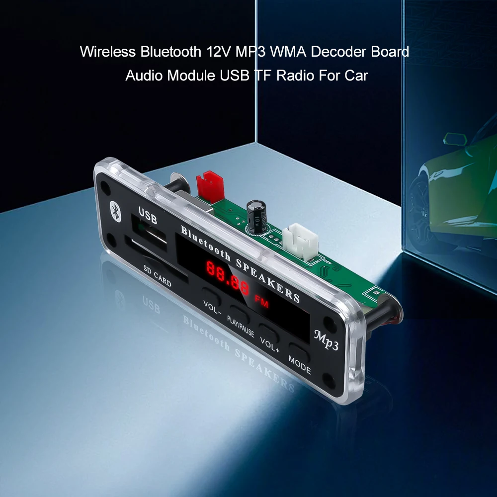 KEBIDU 5 В/12 в беспроводной Bluetooth MP3 WMA декодер плата аудио модуль Поддержка USB SD AUX FM аудио радио модуль для автомобильных аксессуаров