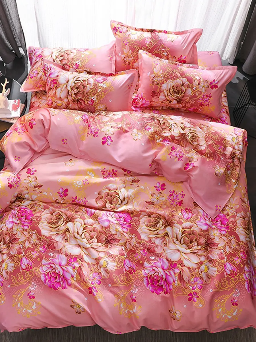 

4 Pcs Bedroom Duvet Covers Modern Simple Style Supple Bed Clothes