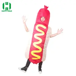 Хот-дог MASCOT костюм взрослый надувные хот-дог Необычные платья персонажа из мультфильма Вечерние наряды для вечеринка Хэллоуин карнавал