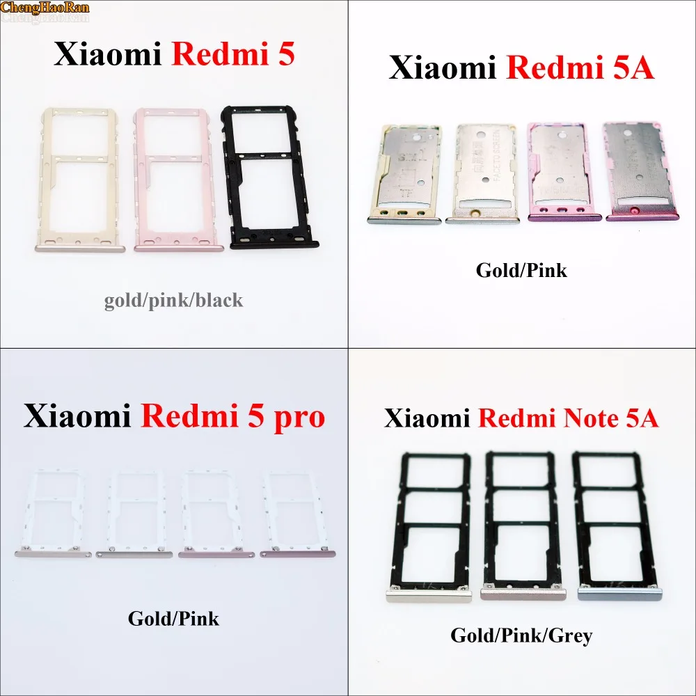 

New SIM Card Tray Socket Slot Holder Adapters Replacement Spare Parts For Xiaomi Redmi 5 Note 5A 5 pro 5 plus Sim Cards Adapters