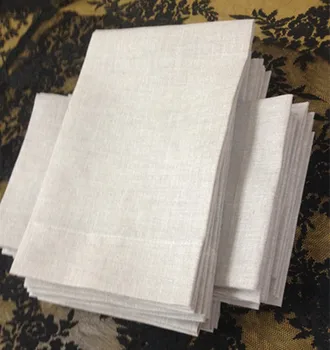 

Set of 48 Fashion Linen Handkerchiefs with Seaming edges Color Oatmeal Linen Guest Towels /Hand Towels For Occasions 14x22-inch