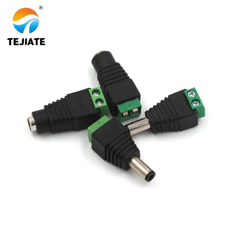 

2pcs 5.5x2.5mm DC Balun Adapter Screw Fastening Connector DC Plug 5.5x2.1MM