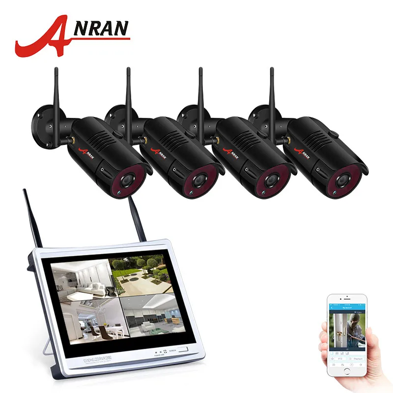 ANRAN Plug and Play P2P 1080 P Беспроводной CCTV Системы 2.0MP 8CH NVR комплект 36 ИК Ночное видение наружного видеонаблюдения Камера безопасности Системы - Цвет: Красный