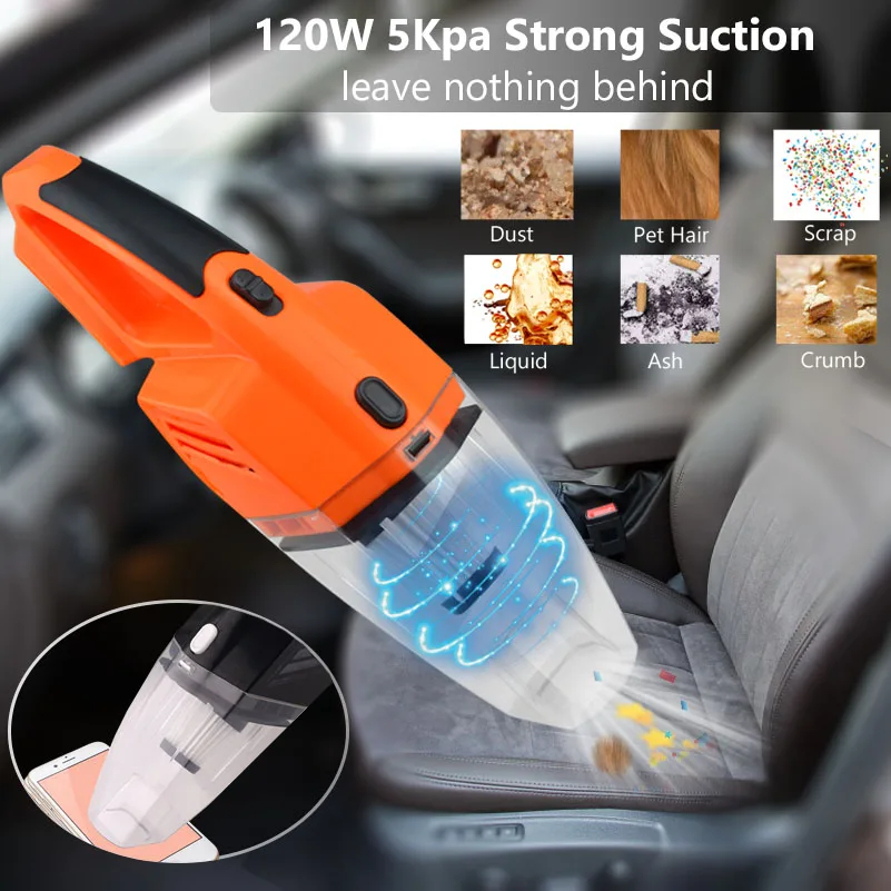 

New 120 W 12 V Car Vacuum Cleaner Handheld Mini Vacuum Cleaner Super Wet And Dry Dual Use Handheld Vacuum cleaner