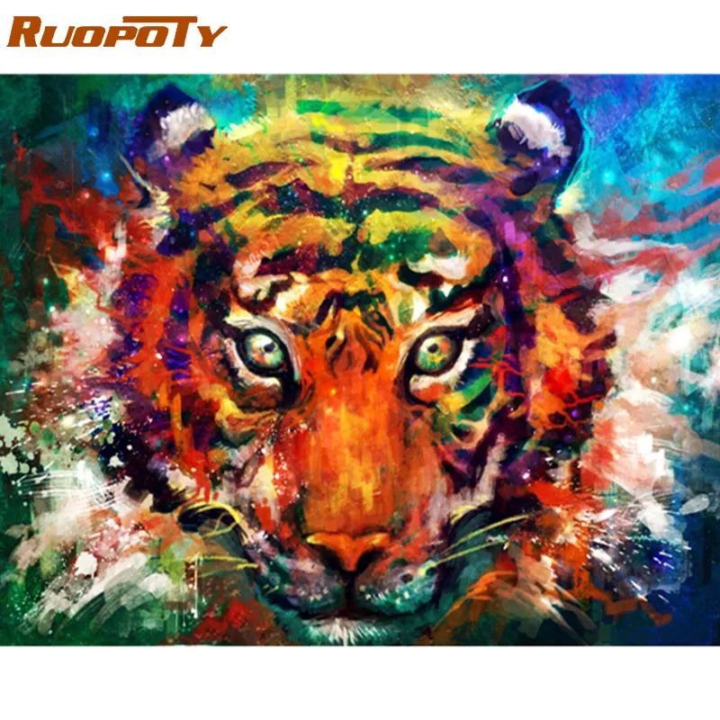 1956 RUOPOTY 60x75 см рамка Diy картина по номерам набор лошадь Раскраска по номерам Современная Настенная художественная картина по номерам для домашнего декора - Цвет: 1956