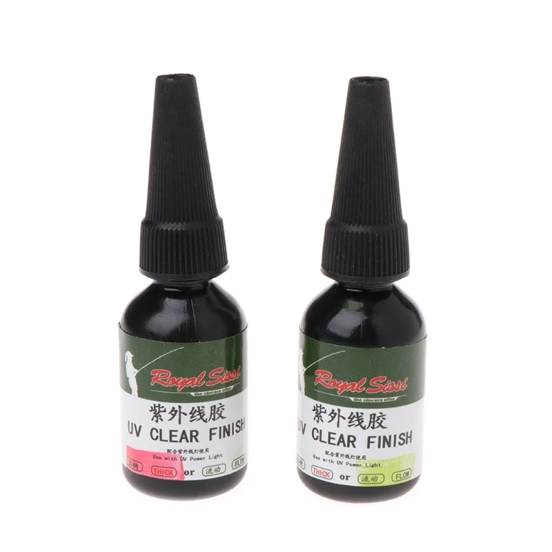 

OOTDTY Hot Sell 20ml UV Glue Fly Fishing Thick/Flow Flies Binding Clear Finish Instant Dry Cure