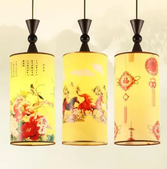 

Chinese bird cage imitation sheepskin restaurant living room aisle chalet Pendant Light TA9094