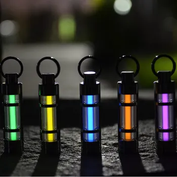 

yupard Automatic light 25 years Titanium tritium keychain key ring fluorescent tube lifesaving emergency lights