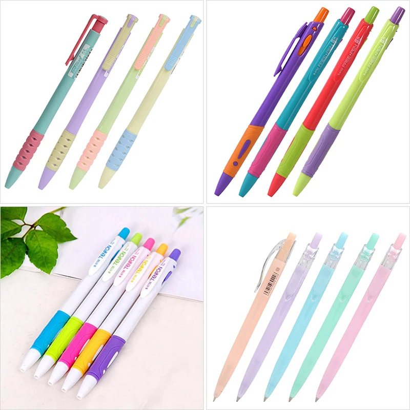 

Candy Color Ballpoint Pens Cute Brand Quality Press Ball Pens For Writing Office School Supplies Stationery Promotional Items