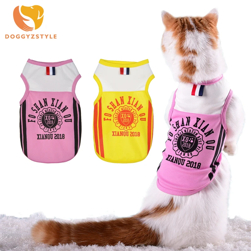 Pet Dog Clothes T shirt Summer Polyester Mesh Shirts Puppy Cat Doggy