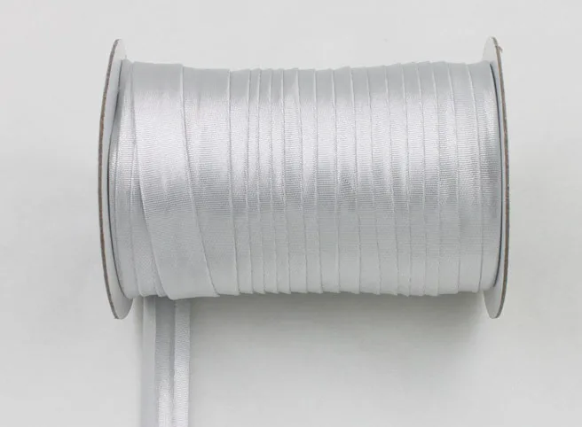 Полиэстер 5/"(15 мм) атласная косая лента для переплета для пошив одежды «сделай сам» и обрезки 25 ярдов/рулон - Цвет: silver