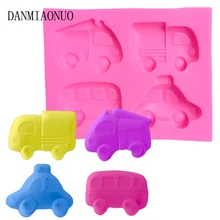 Mini 3D Car Shape Silicone Molds DIY Food Grade Candy Chocolate Cupcake Mold Cube Cartoon Jelly Pudding Baking Tools For Cakes