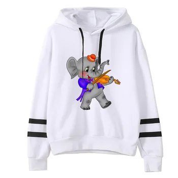 

Female Long Sleeve Elephant with the violin Print Hooded 2020 Spring Fashion Harajuku Women Hoodies Sweatshirts