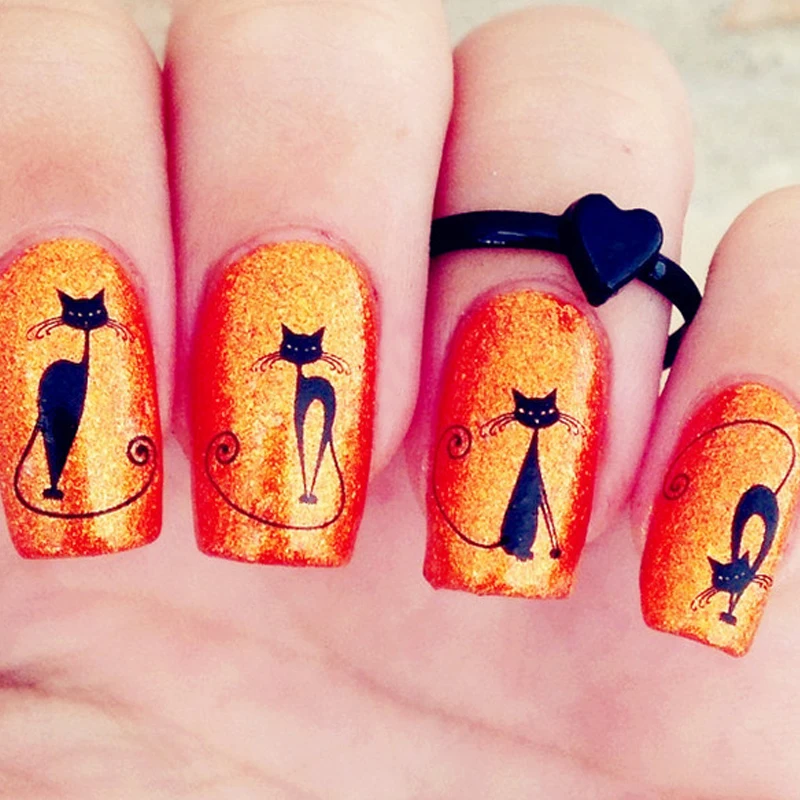 

1 Sheet Black Cat Nail Art Water Decals Transfers Sticker Pretty Pattern Manicure Nail Art Decoration#16035