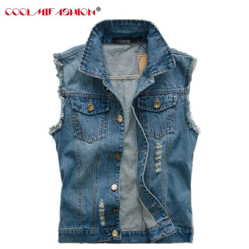 

Cowboy Denim Vest Mens Jackets Cotton Jeans Sleeveless Jacket Men Plus Size 6XL Dark Blue Denim Jeans Vest Men colete masculino