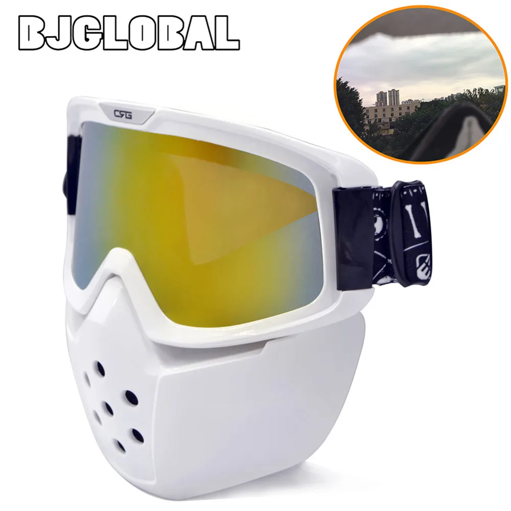 BJGLOBAL 2018 Double foam Detachable Modular Motorcycle Riding Helmet Goggles Shield Nose Face Mask For Moto Helmets