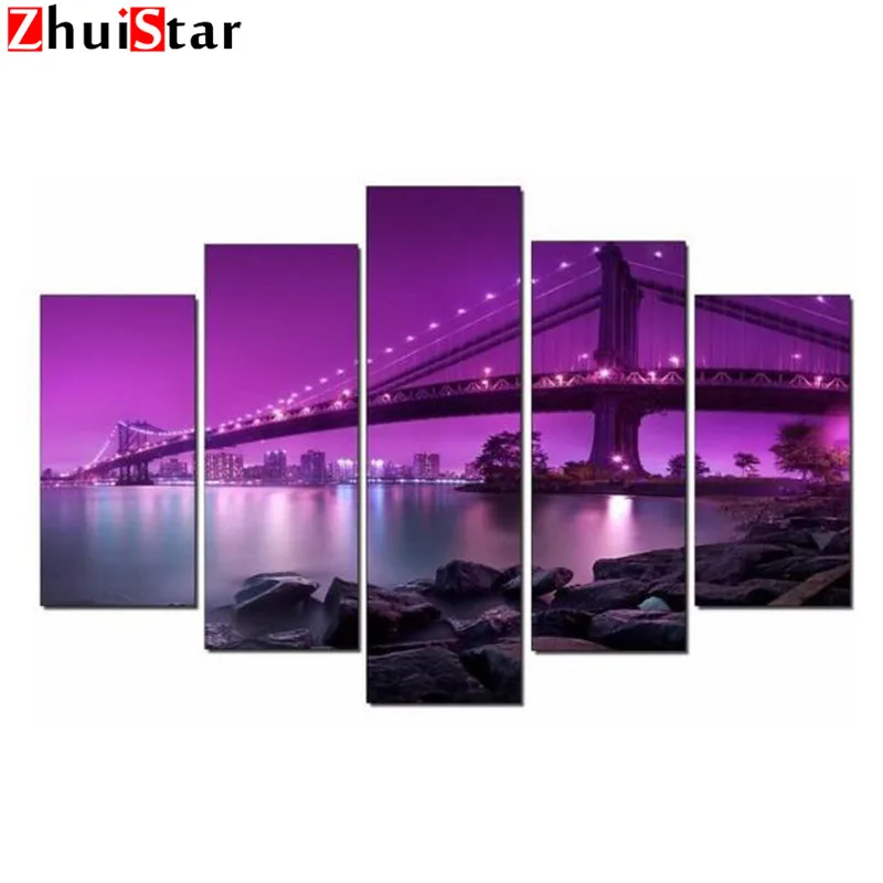 

Zhui Star 5D DIY Full Square Diamond Painting "landscape" Multi-picture Combination 3D Embroidery Cross Stitch Mosaic Decor