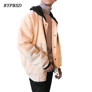 

Baseball Uniform Jacket Thick Warm Loose Winter Cotton Padded Jacket Men Hooded Coat Male Casual Tracksuit