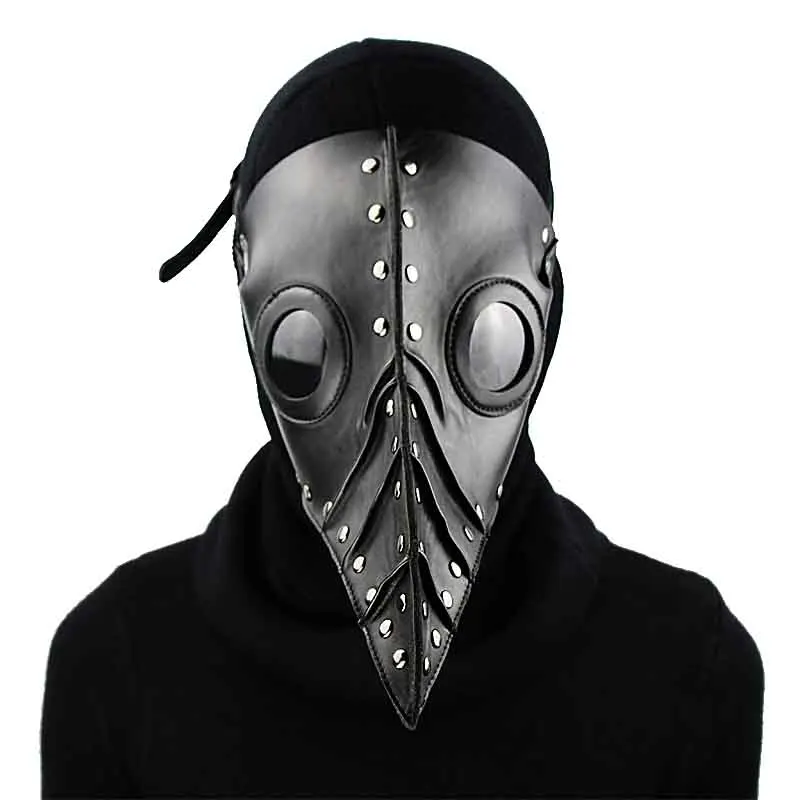 3993 52 De Réductioncuir Synthétique Polyuréthane Noir Avec Rivet Rétro Gothique Long Bec Peste Médecin Masque Steampunk Oiseau Masque Cosplay