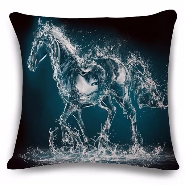 Декоративные подушки с 3D рисунком лошади и животных, наволочки для дивана, домашний декор автомобиля, Cojines Almofadas 45x45 см