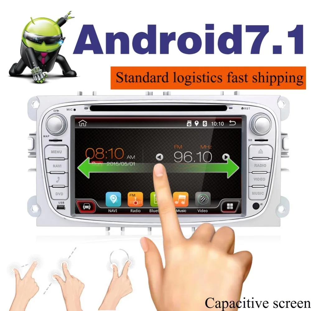 2 Din Android 7.1.1 автомобильный dvd gps плеер Автомобильный стерео радио для Ford Focus Mondeo