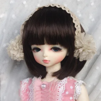 

BJD doll wigs brown black pear head Imitation mohair wigs for 1/3 1/4 1/6 1/8 BJD DD SD MSD YOSD doll mid-length hair wigs