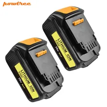Powtree 2 шт. 20 в 6000 мАч для DeWalt DCB200 перезаряжаемые электроинструменты батарея замена DCB181 DCB182 DCB204 DCB101 DCF885