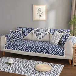 Lcae льняные цветочные чехлы для диванов с двойным боковым использованием Декоративные Чехлы для диванов грязепроницаемая мебель