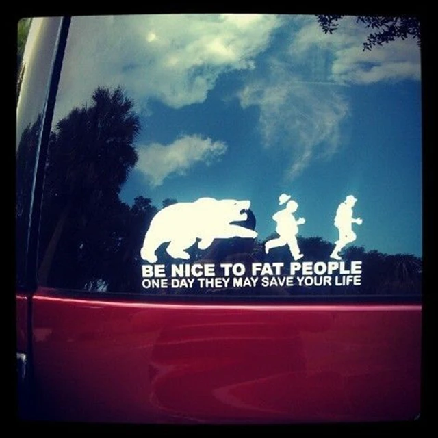 be nice to fat people funny vinyl car decal sticker s2021 in wall