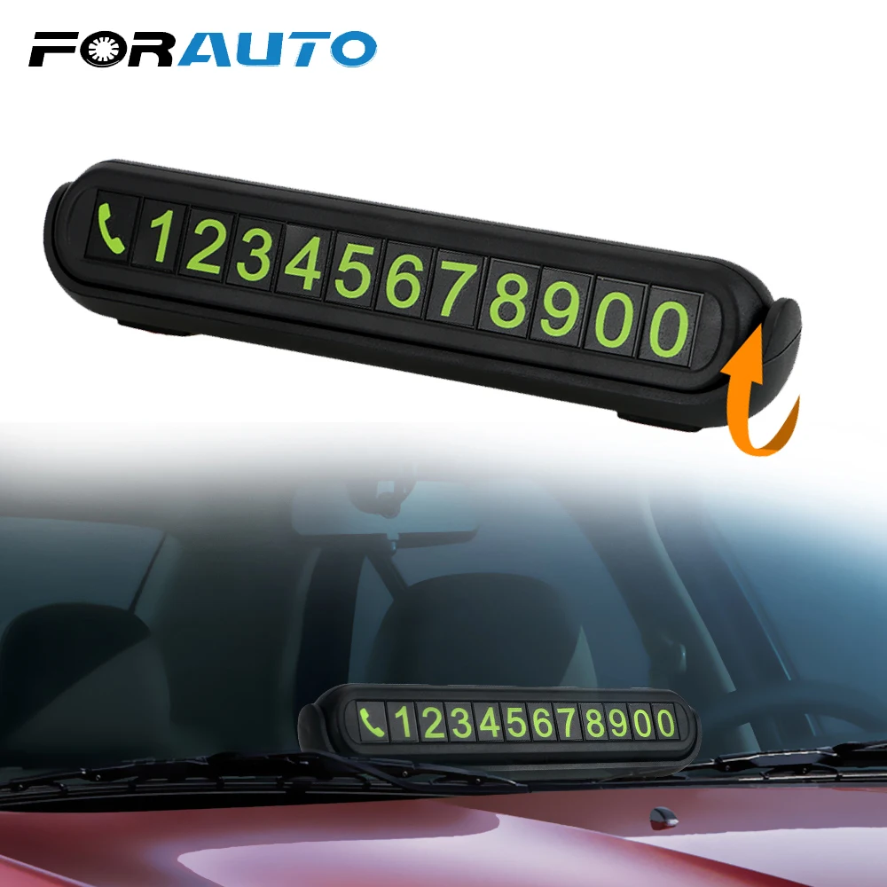 

FORAUTO Car Temporary Parking Card Luminous Telephone Number Card Hidden Number Plate With Fragrance Tank Car Sticker Universal