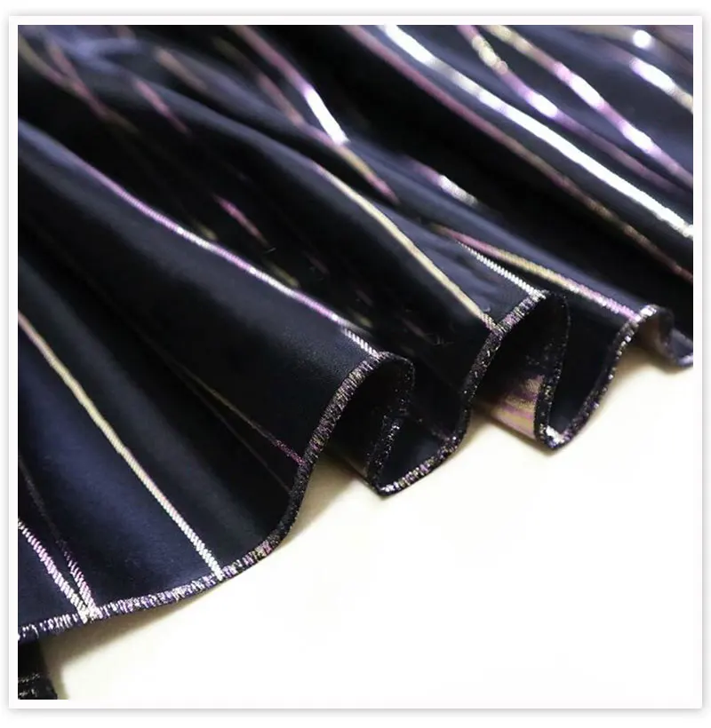 Роскошный Черный Белый с металлической полосой жаккардовая парча ткань для платья пальто жаккард tissu ткань tela tecido stoffen SP4738