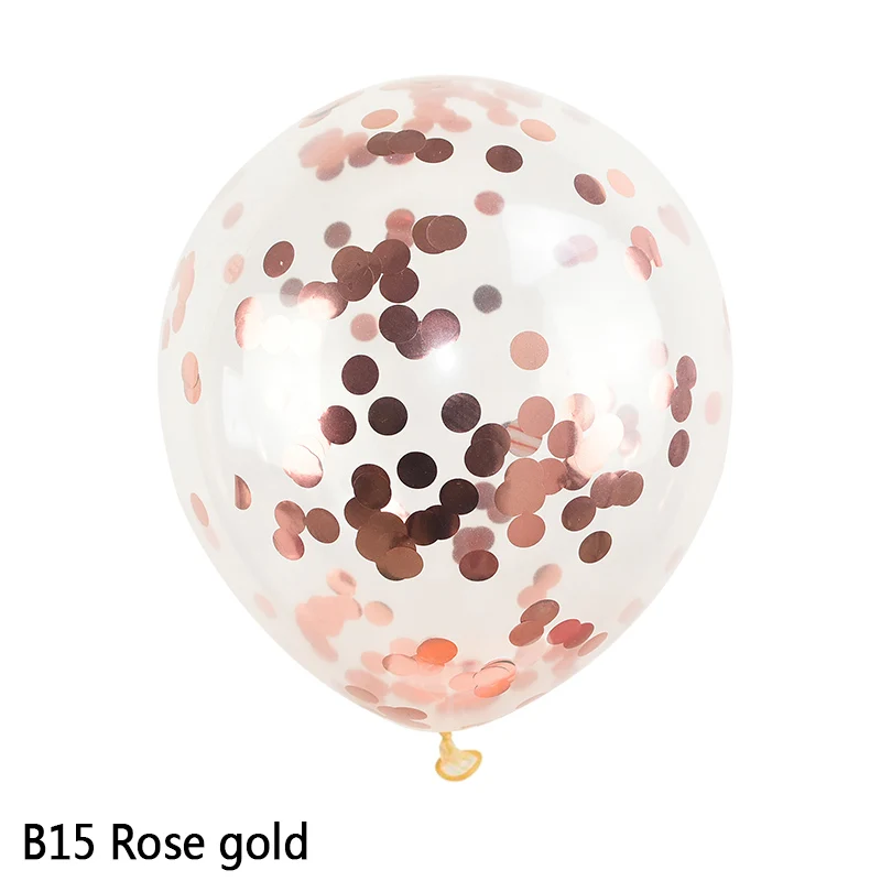 Rose gold 5 шт. надувные шары с конфетти 12 дюймов латексные шары для свадьбы, дня рождения, вечеринки, украшения для детского душа, вечерние воздушные шары - Цвет: Rose gold