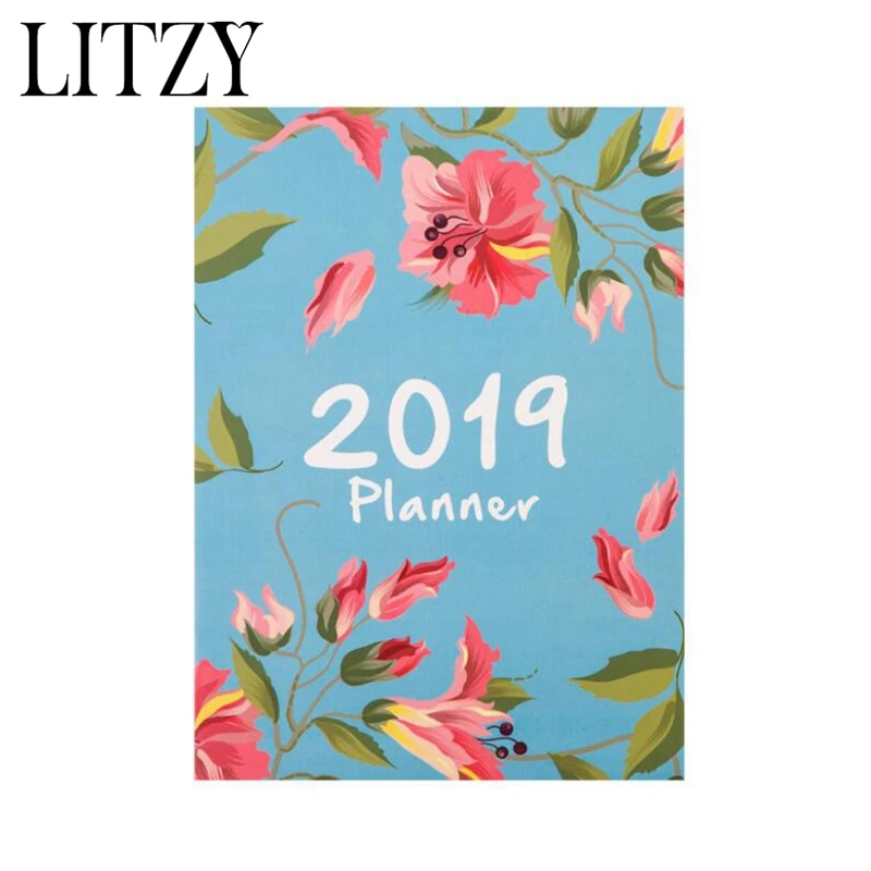 

2019 Flower A4 Agendas Schedule Notebook Monthly Planner Organizer Diary Korean Kawaii Stationary Office School Supplies