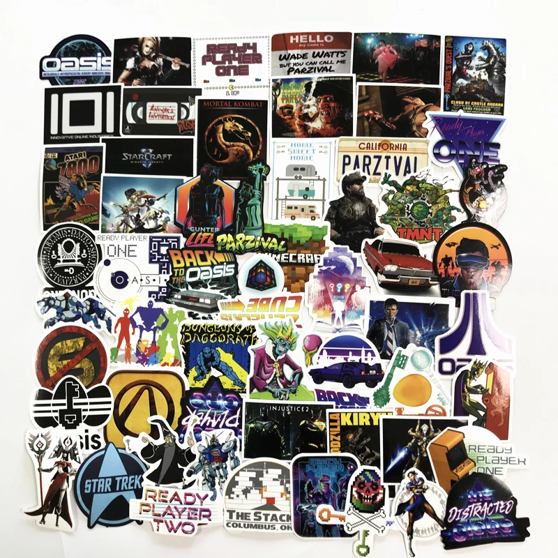 61 шт./лот стикеры Ready Player One классические наклейки игрушка для ноутбука скейтборда