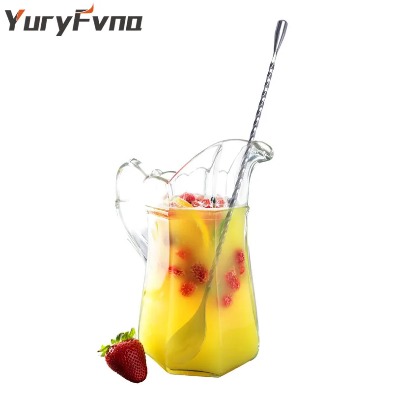 YuryFvna 12 дюймов барная ложка для смешивания спиральный барный коктейль шейкер из