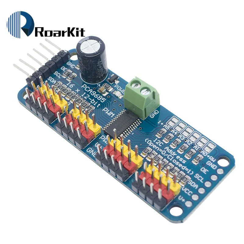 16 канальный 12 битный модуль PWM/Servo Driver I2C интерфейс PCA9685 для arduino или Raspberry pi shield module