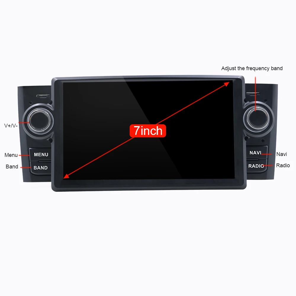 Sale Eunavi 1 Din 7 inch Quad core Android 8.1 Car Radio Stereo System GPS Navigation for Fiat Linea 2006 2G RAM WIFI USB Bluetooth 1