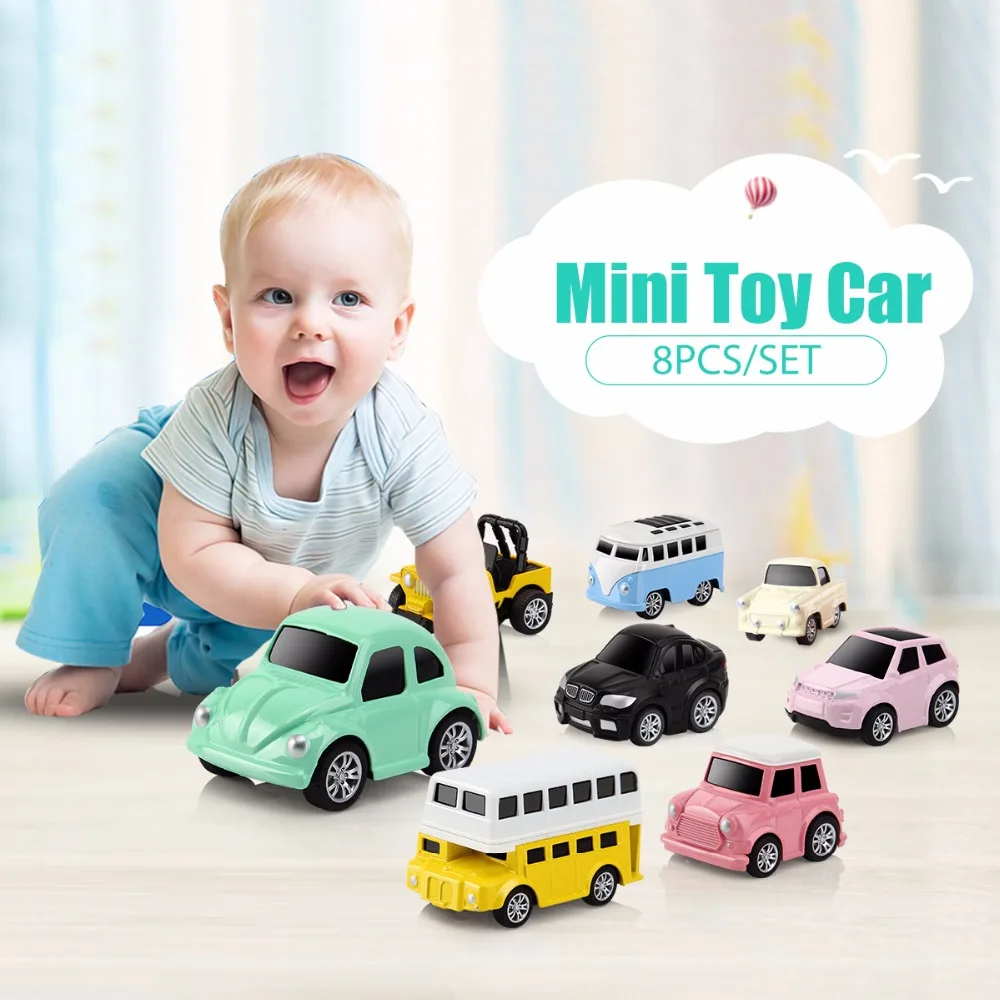 

DODOELEPHANT 8pcs/box Pull Back Car Alloy Diecast Mini Children Racing Cars Kids Vehicle Toy brinquedo menino Children Gifts