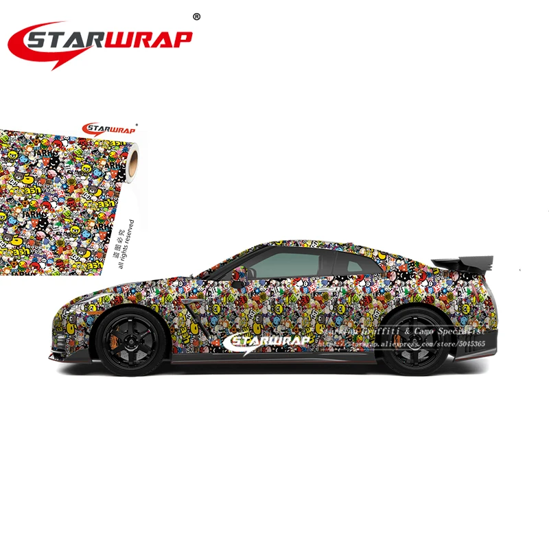 Starwrap Cartoon Printing Camo Vinyl Film Car Wrap With air bubble Free Camouflage Graphics Sticker Decal | Автомобили и